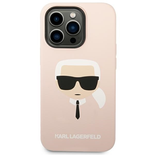 Etui KARL LAGERFELD Apple iPhone 14 Pro Max Silicone Karl`s Head Różowy Hardcase